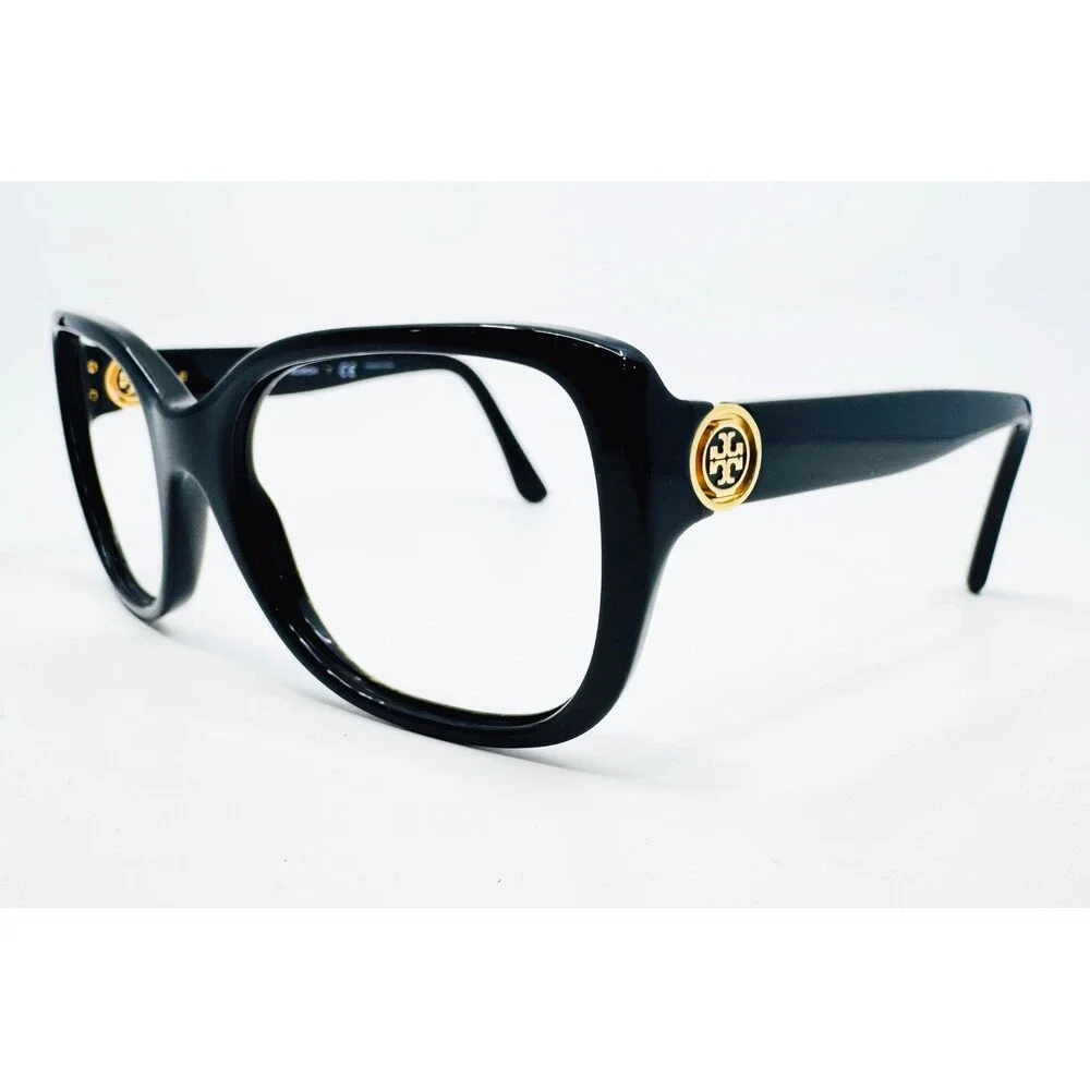 Tory Burch Eyeglasses Womens Black TY7086 1312/13 Cat Eye Logo 55-18-135